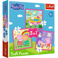Trefl PEPPA PIG Pužļu komplekts 3in1 Peppa