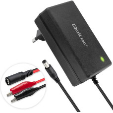 Qoltec Ładowarka do akumulatora agm gel std | prostownik 24v | 19.2w |  5.5x2.1 | kabel 1.8m