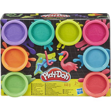 Hasbro Play-Doh Neon Non Toxic Set of 8 Colours Cans (E5063)