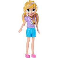 Mattel Polly Pocket Impulse Doll - Doll with Purple Shirt  Blue Skirt (HKV81)