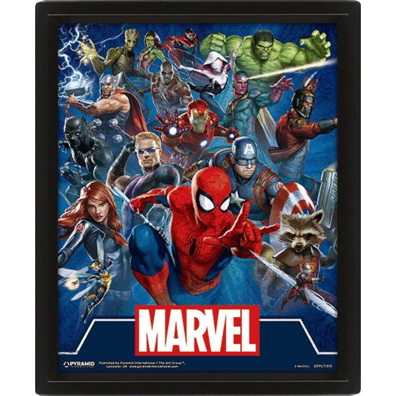 Pyramid Wall Art - Marvel (Cinematic Icons) 3D Framed 20x25