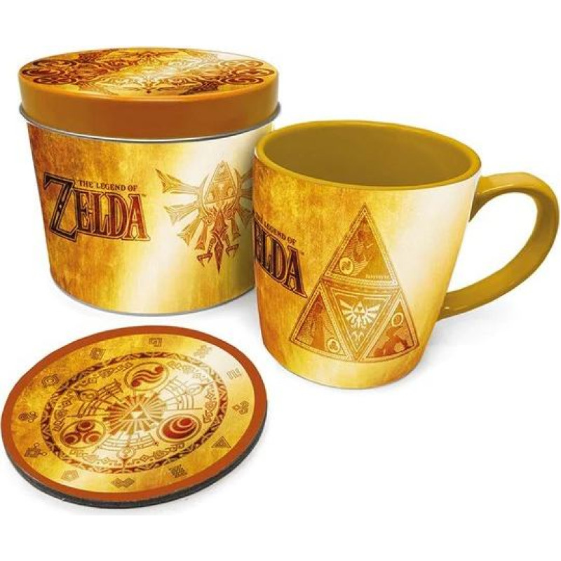 Pyramid The Legend Of Zelda (Golden Triforce) Mug & Coaster Tin