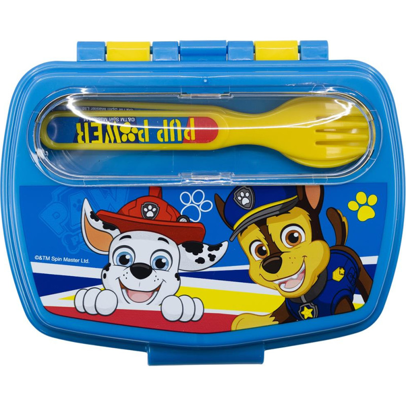 Stor : Paw Patrol Pup Power - Funny Sandwich Box With Cutlery (74609)