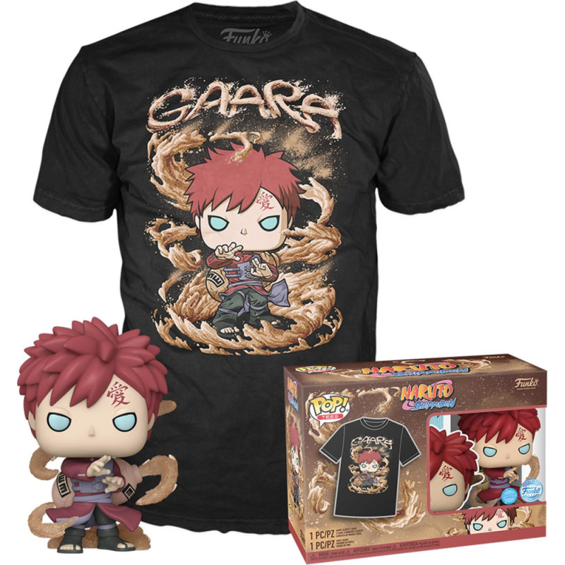 Funko Funko Pop!  Tee (Adult): Naruto - Gaara (Glows in the Dark) Vinyl Figure and T-Shirt (L)