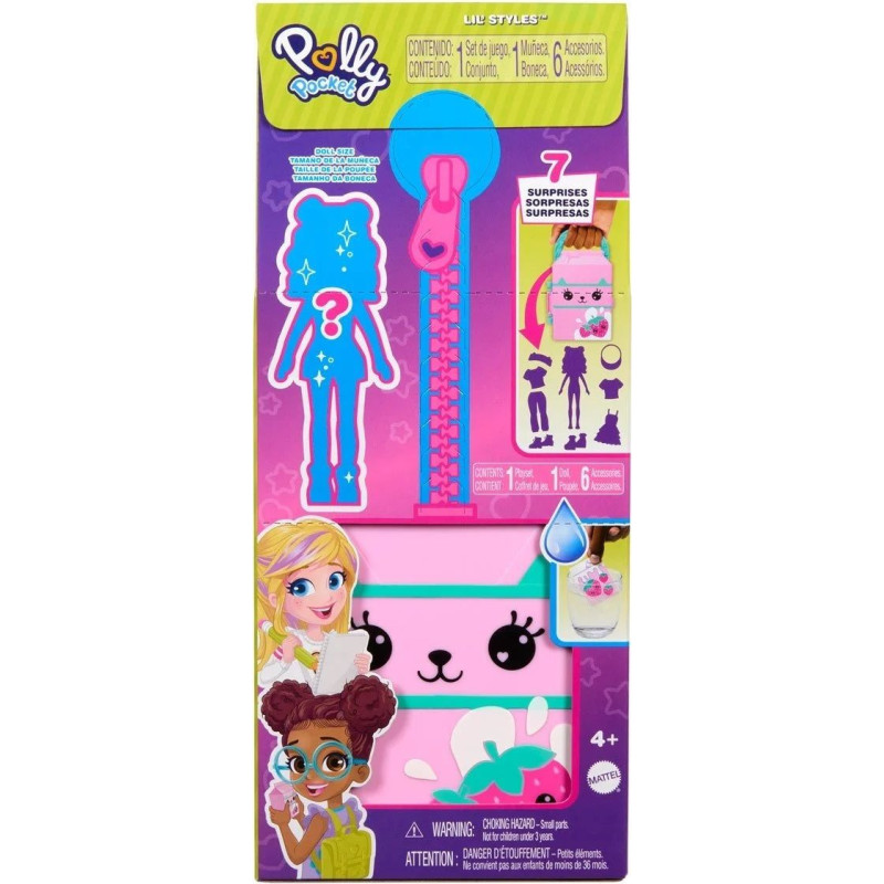 Mattel Polly Pocket: Tiny Worlds Big Surpises - Lil Styles Pink Playset (HYB14)