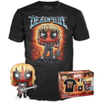 Funko Pop!  Tees (Adult): Deadpool - Heavy Metal Vinyl Figure  T-Shirt (L)