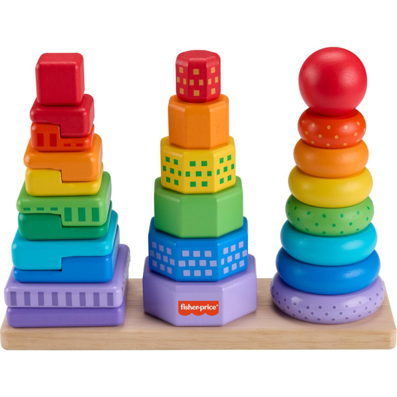 Mattel Fisher-Price - Wooden Stacking Shape Sorter (HXT76)