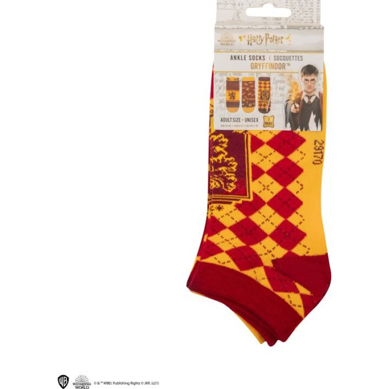 Cinereplicas Harry Potter Socks Set of 3 - Ankle - Gryffindor