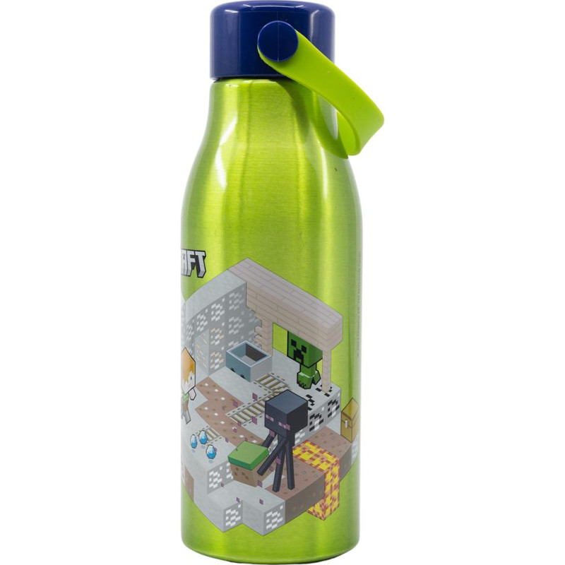 Stor : Minecraft - Isometric Flexi Handle Aluminium Bottle (760ml) (40461)