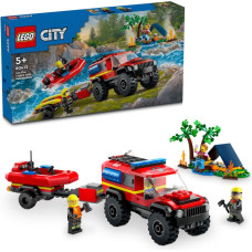 Lego ® City: 4x4 Fire Truck with Rescue Boat Toy (60412)