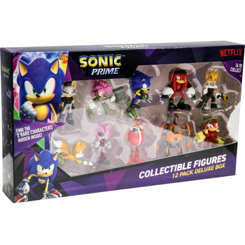 P.m.i. Sonic Prime 12 Pack Deluxe Box - including 2 rare hidden characters (S1) Collectible Figures (6.5cm) (Random) (SON2080)