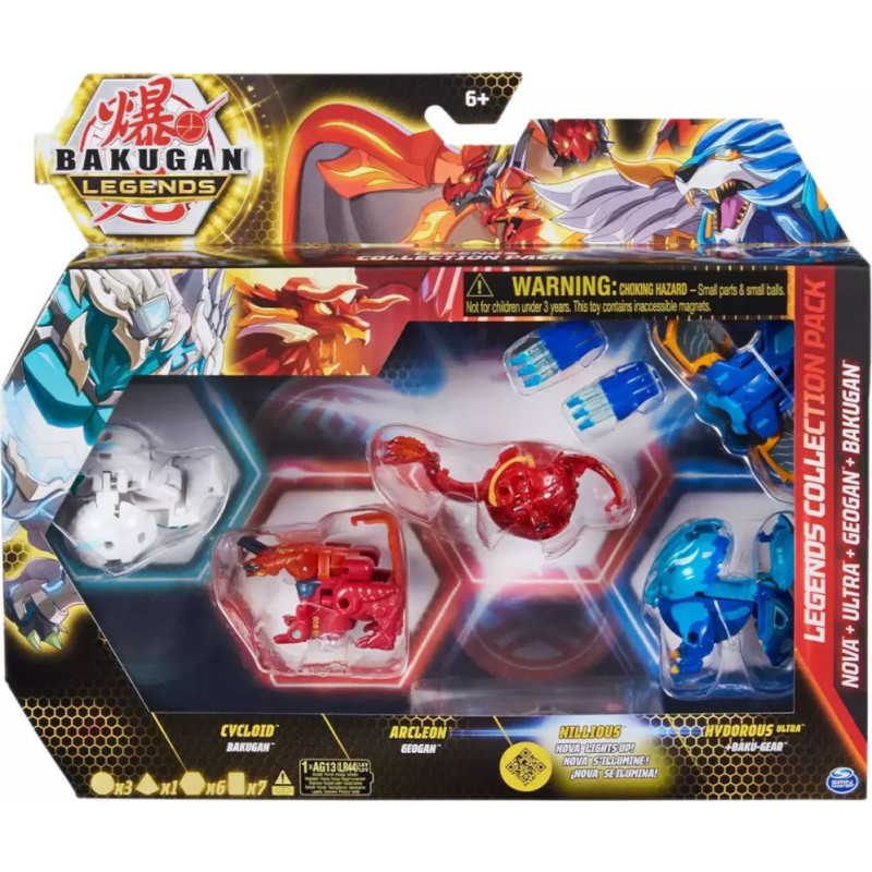 Spin Master Bakugan: Legends Collection Pack - Nova + Ultra + Geogan + Bakugan - Cycloid/Arcleon/Nillious/Hydorous Ultra (20140063)