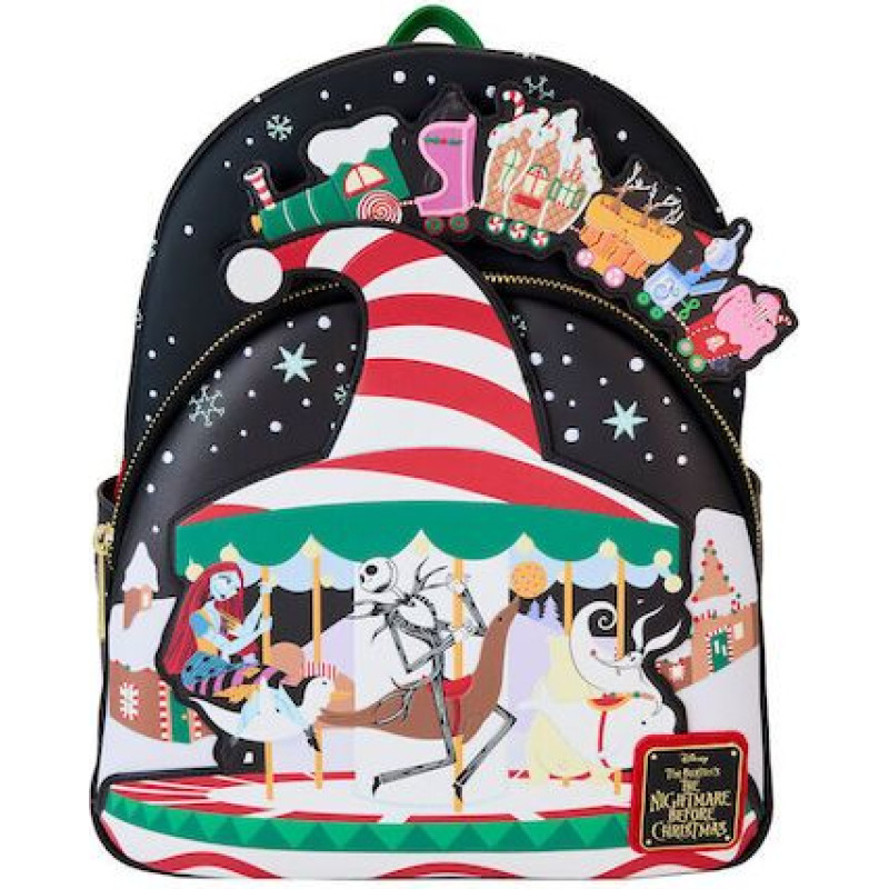 Loungefly Disney: The Nightmare Before Christmas - Journey To Christmas Town (Golows In The Dark) Mini Backpack (WDBK3786)