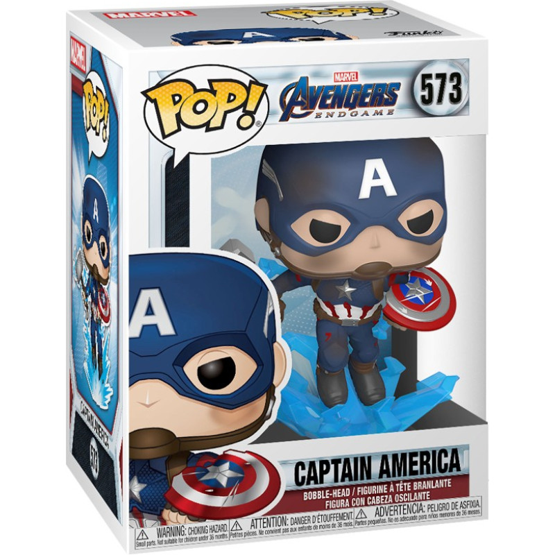 Funko Pop! Marvel: Avengers Endgame - Captain America With Broken Shield  Mjolnir #573 Bobble-Head Vinyl Figure