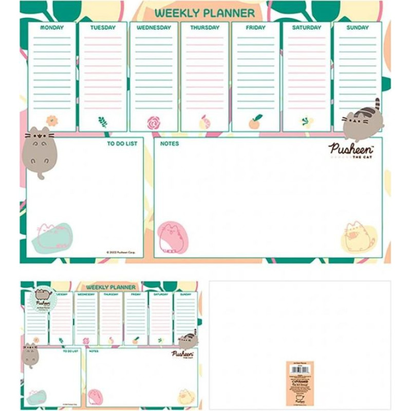 Pyramid Desk Pad Pusheen (Botanical) A4