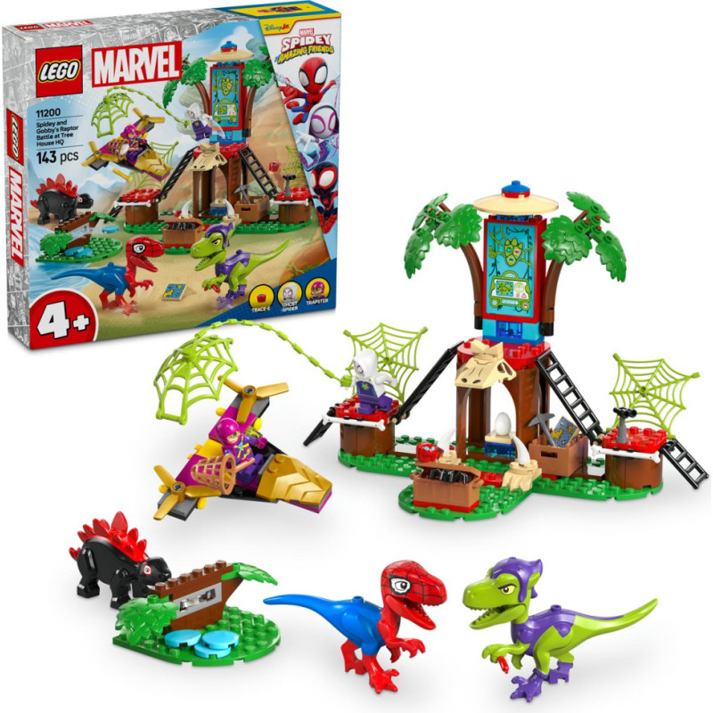 ''Lego'' LEGO® Marvel: Spidey And His Amazing Friends Spidey and Gobby’s Raptor Battle at Tree House HQ (11200)