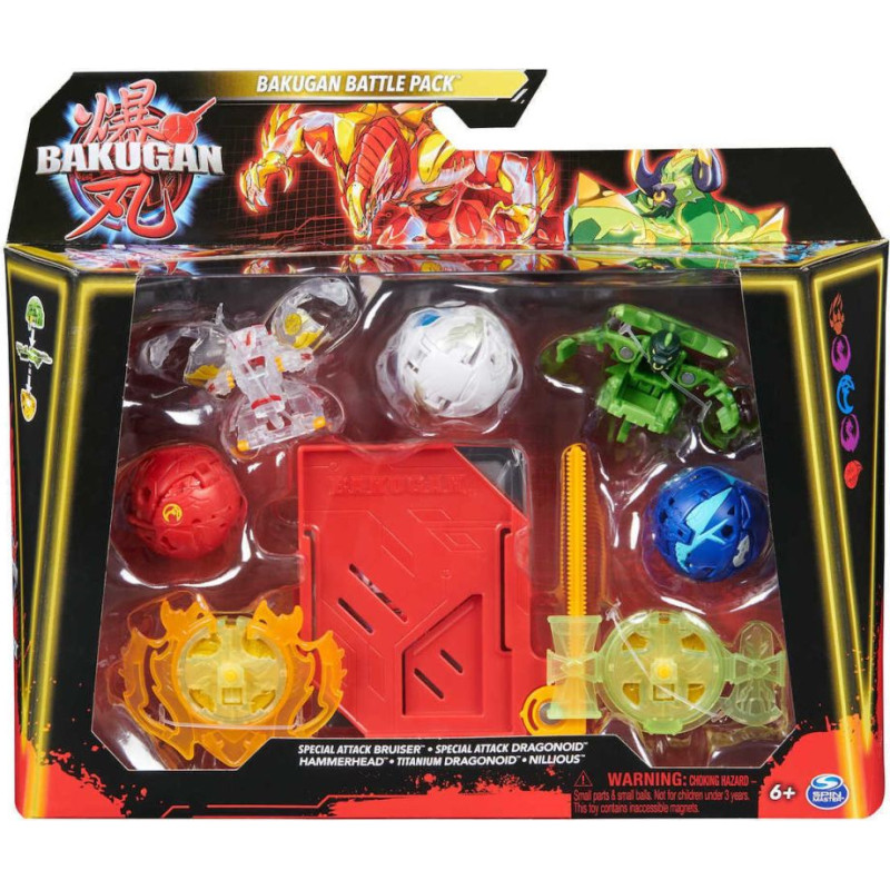 Spin Master Bakugan: Battle Pack - Special Attack Bruiser/Dragonoid/Hammerhead/Titanium Dragonoid/Nillious (20142085)