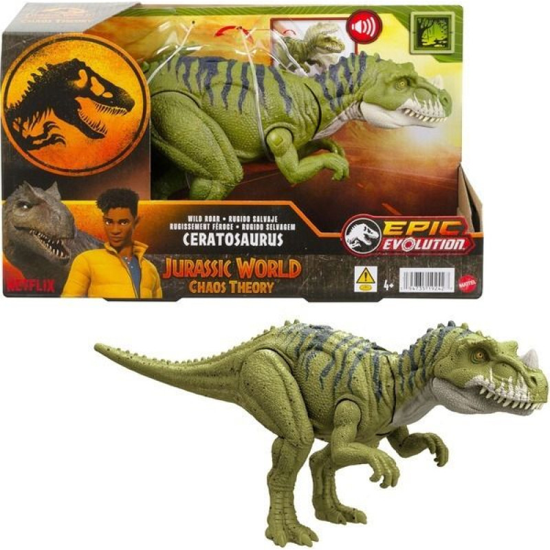 Mattel Jurassic World: Epic Evolution Chaos Theory - Wild Roar Ceratosaurus (HTK74)