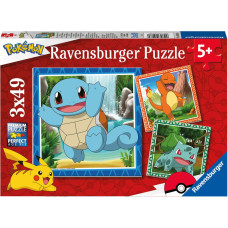 Ravensburger Puzzle: Pokemon - Charmander, Bulbasaur and Squirtle (3x49pcs) (5586)