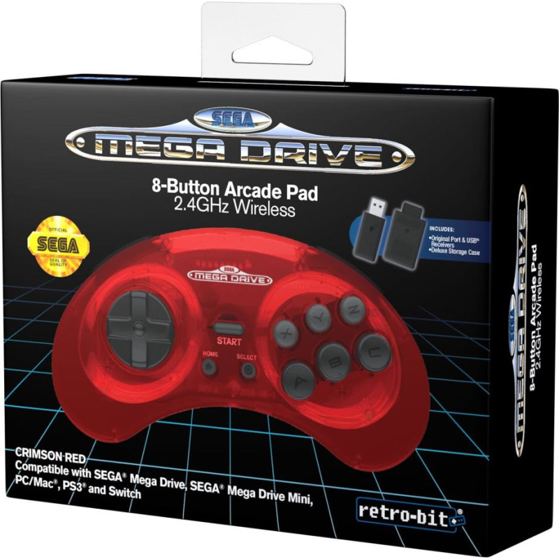 Retro-Bit SEGA MD 2.4G Crimson Red