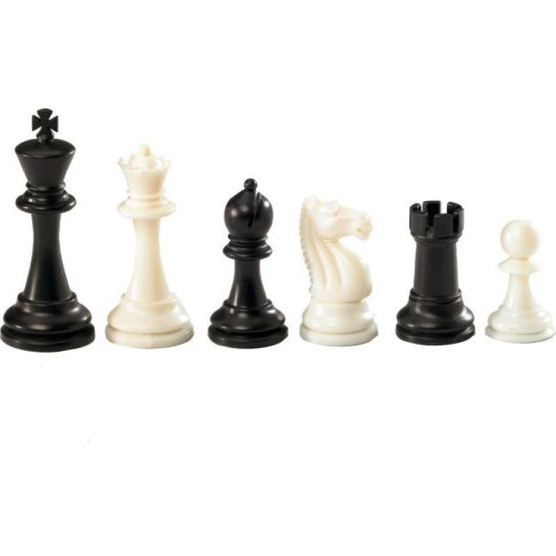 Philos Chess pieces Nerva, king height 95 mm, plastic, black white, weighted, in polybag šaha figūras 2010