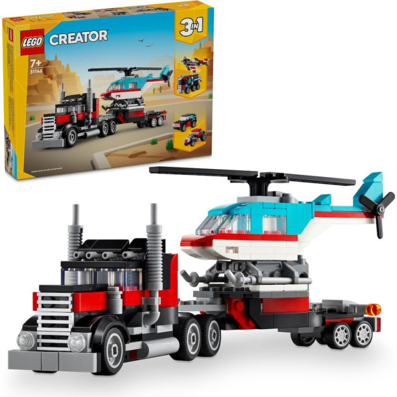 Lego ® Creator: Flatbed Truck with Helicopter Toy (31146)