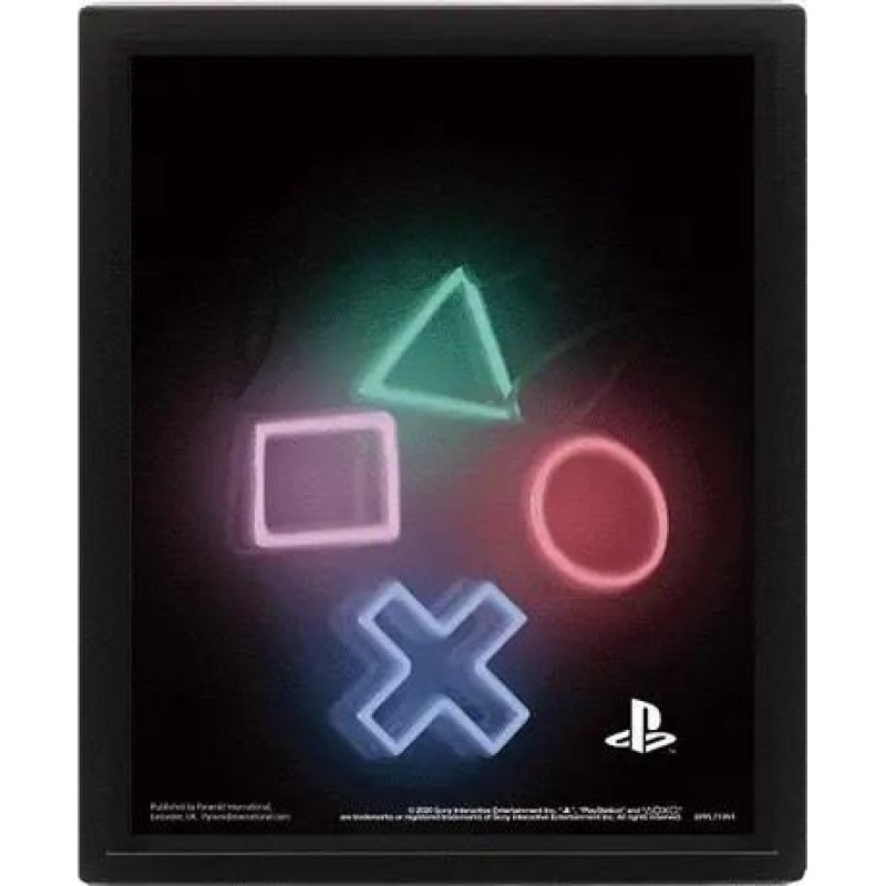 Pyramid Wall Art - Playstation (Play) 3D Framed 20x26