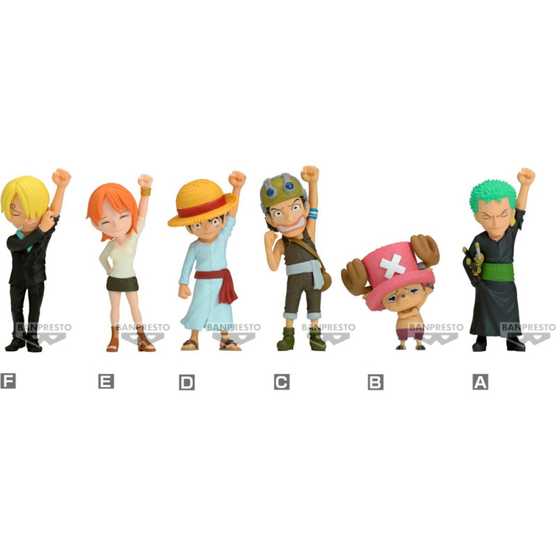 Banpresto WCF: One Piece - Zoro, Chopper, Usopp, Luffy, Nami, Sanji (72pcs PDQ) (7cm) (89567) (Random/Bling Bag) Figures