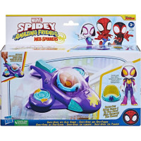 Hasbro Marvel: Spidey and his Amazing Friends - Web-Spinners - Ghost Spider with Glide Spinner Vehicle (F7254)