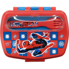 Stor Marvel: Spiderman Arachnid Grid -  Funny Sandwich Box With Cutlery (74709)