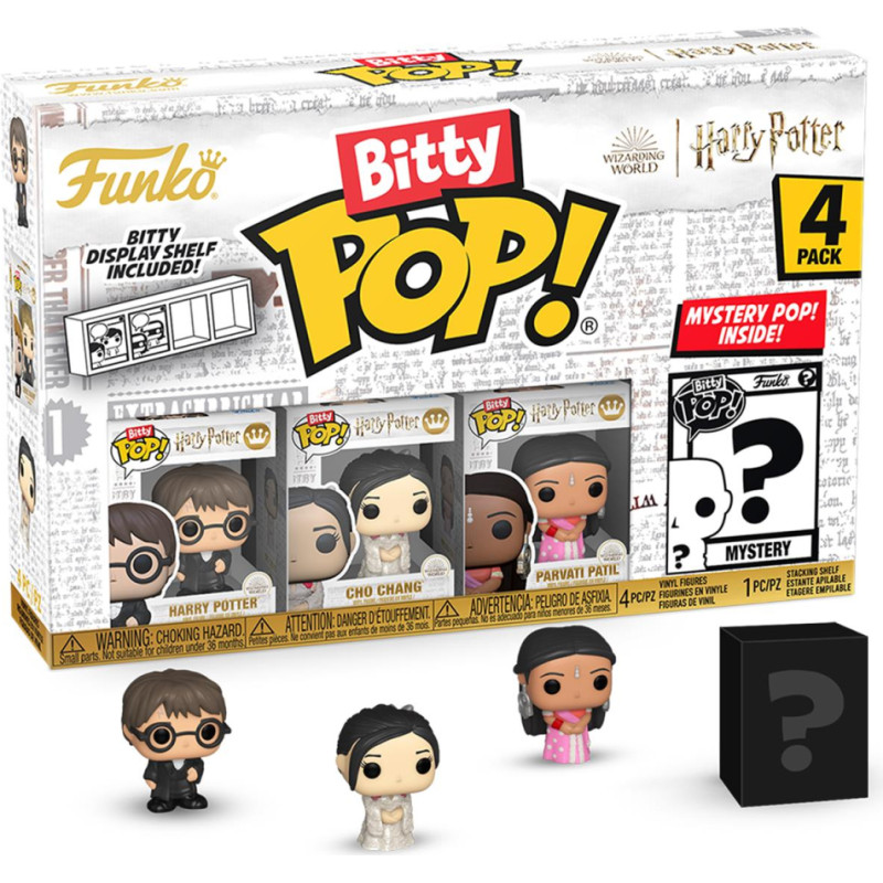 Funko Bitty Pop! 4-Pack: Harry Potter Goblet of Fire - Harry Potter, Cho Chang, Parvati Patil, Mystery Pop! Vinyl Figures