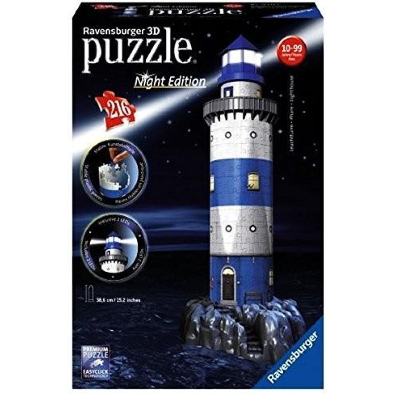 Ravensburger 3D Puzzle: Lighthouse At Night (216pcs) (12577)