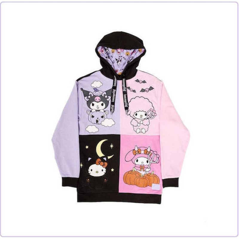 Loungefly Sanrio: Hello Kitty - Kuromi And My Melodi Halloween Hooded Sweatshirt (XL) (SANHD0003X)