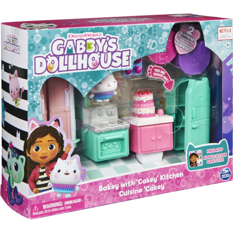 Spin Master Gabbys Dollhouse: Bakey with Cakey Kitchen Cuisine Cakey Deluxe Room Set (6062035)