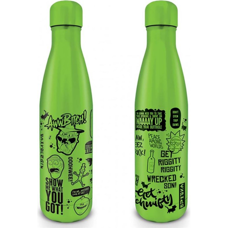 Pyramid Metal Drinks Bottle Rick & Morty (Quotes)