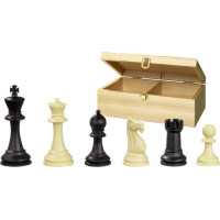 Philos Chess pieces Nerva, king height 95 mm, plastic, black cream, in wooden box šaha figūras 2040