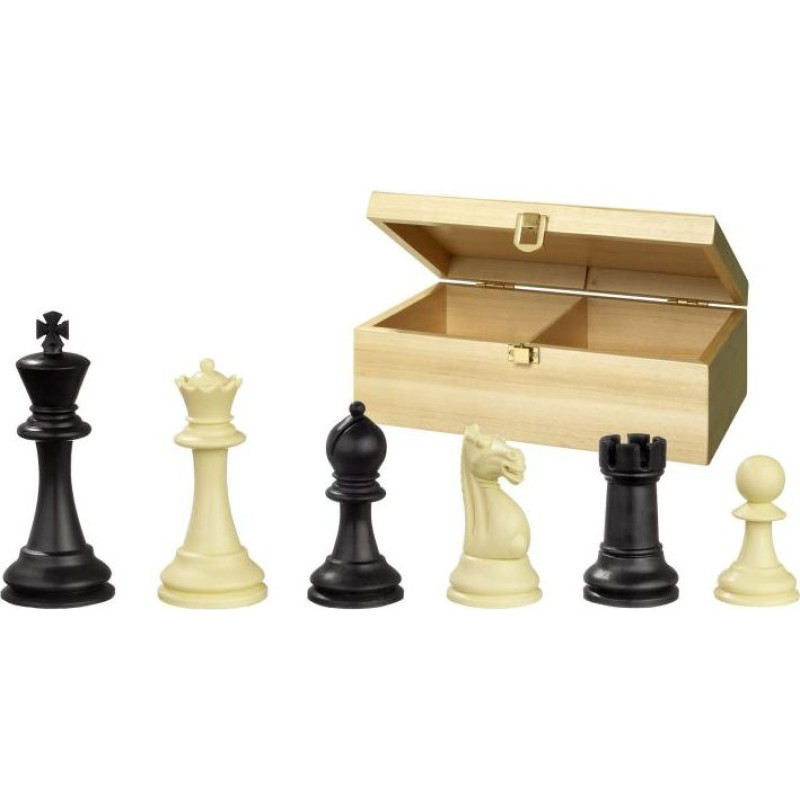 Philos Chess pieces Nerva, king height 95 mm, plastic, black cream, in wooden box šaha figūras 2040