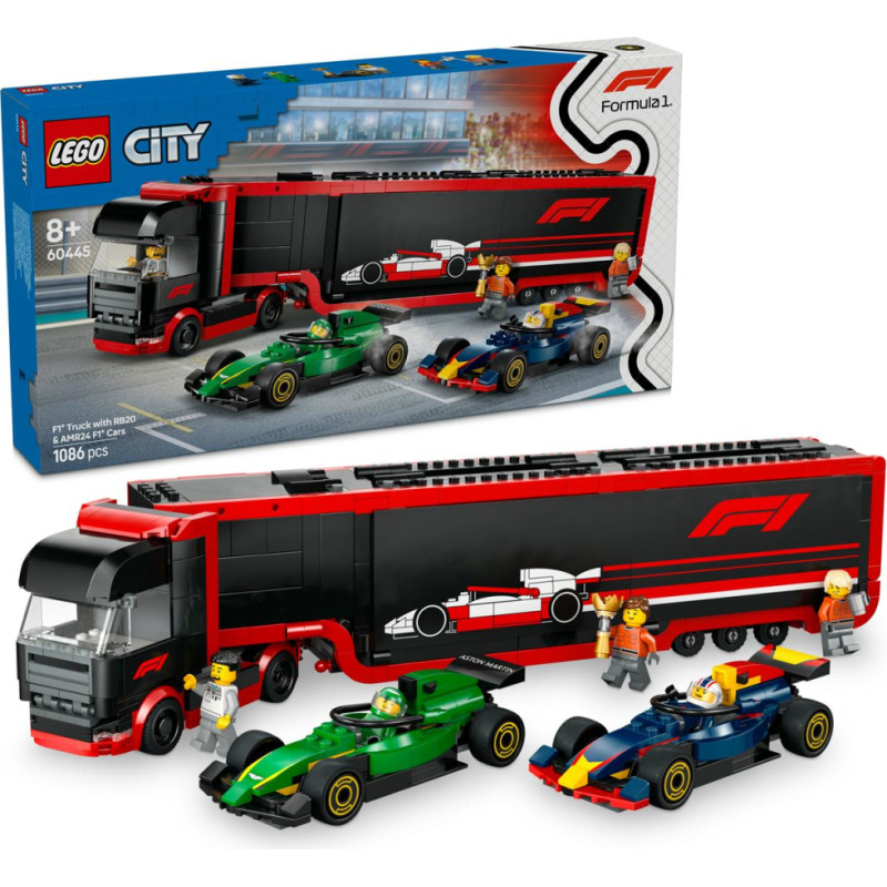 ''Lego'' LEGO® City: F1® Truck with RB20 & AMR24 F1® Cars (60445)