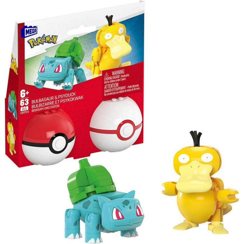 Mattel Mega Pokemon - Bulbasaur  Psyduck Pokeballs (HXP14)