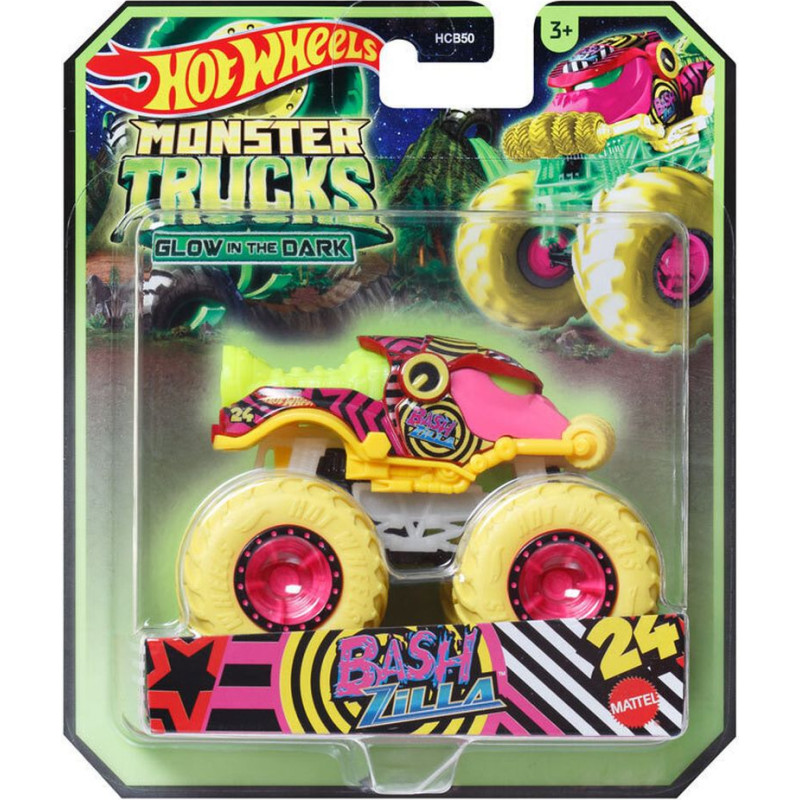 Mattel Hot Wheels Monster Trucks: Glow in The Dark - Bash Zilla (HVH81)