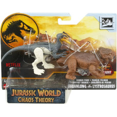 Mattel Jurassic World Epic Evolution: Chaos Theory Danger Pack - Guanlong VS. Lystrosaurus Action Figures (HTK55)