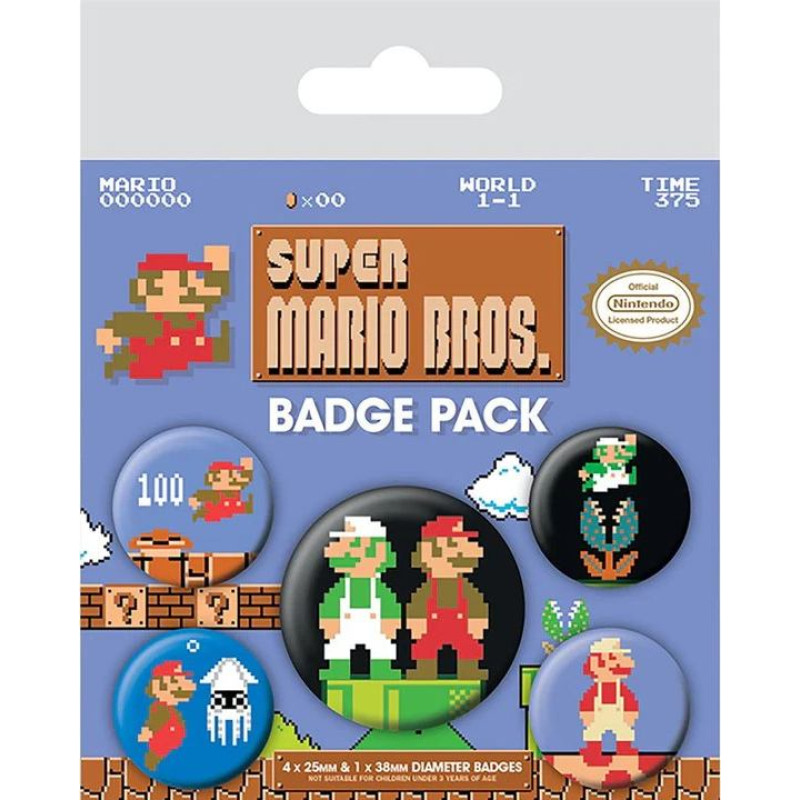 Pyramid Badge Pack Super Mario Bros