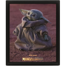 Pyramid Wall Art - STAR WARS: THE MANDALORIAN (GROGU) 3D framed