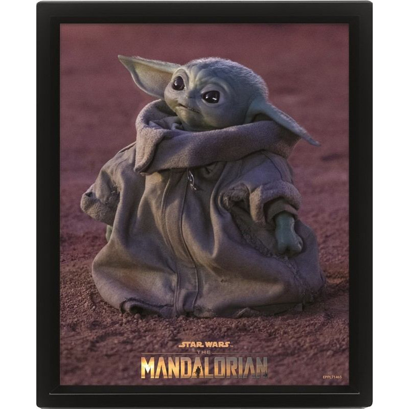 Pyramid Wall Art - STAR WARS: THE MANDALORIAN (GROGU) 3D framed