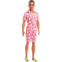 Mattel Barbie: Ken - Hawaiian Floral Jumpsuit Look with Brown Brides Hair Doll Fashionistas (HYT99)