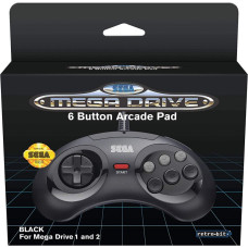 Retro-Bit SEGA MD 6-button Pad Black - pults