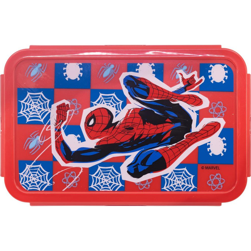 Stor Marvel: Spiderman Arachnid Grid -  Rectangular Food Container With Removable Compartments (74745)