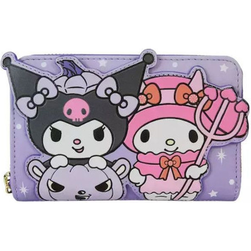 Loungefly Sanrio: My Melodi  Kuromi - Pumpkin Zip Around Wallet (Glows in the Dark) (SANWA0994)