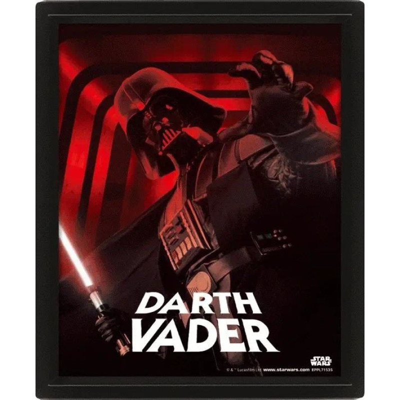 Pyramid Wall Art - Star Wars (Darth Vader) 3D Framed 10x8