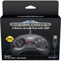 Retro-Bit SEGA MD 8-Button USB Black - pults